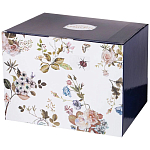 Чайный сервиз из фарфора темно-синий с рисунком цветов на 6 персон 14 предметов 300 мл Garden Whisper Porcelain Set  варинант исполнения - 4 | Loft Concept в Москве