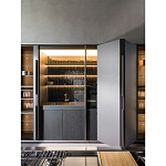 Кухонный гарнитур из дерева и камня с раздвижными дверцами OPERATING COLUMN 2.0 Dada Engenereed Kitchen варинант исполнения - 6 | Loft Concept в Москве