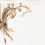 Люстра подвесная круглая с тканевым полупрозрачным абажуром и подвесками 6 ламп Gilded Elegance варинант исполнения - 6 | Loft Concept в Москве