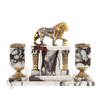 Настольный письменный набор из мрамора с декором в виде льва в подарочной упаковке Marble Accessory варинант исполнения - 4 | Loft Concept в Москве