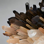 Люстра кргулая светодиодная из дымчатых и прозрачных необработанных кристаллов Raw Crystal варинант исполнения - 1 | Loft Concept в Москве