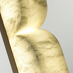 Бра с изогнутым плафоном из белого алебастра на прямоугольном основании Cryptocrystalline Stone варинант исполнения - 5 | Loft Concept в Москве