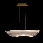 Люстра линейная с прозрачным волнообразным плафоном Wave Line варинант исполнения - 3 | Loft Concept в Москве