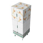 Тумба белая с рисунком Tall Forest Ok White варинант исполнения - 3 | Loft Concept в Москве