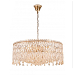 Люстра круглая с хрустальными подвесками на золотистом каркасе Roul Crystal Light варинант исполнения - 8 | Loft Concept в Москве