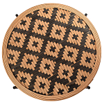 Круглый кофейный стол с плетеной столешницей и полкой Norberta Wicker Coffee Table варинант исполнения - 2 | Loft Concept в Москве