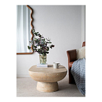 Столик кофейный кремового цвета с овальной столешницей и круглым основанием Cream Dalmen Table варинант исполнения - 7 | Loft Concept в Москве