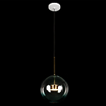 Подвесной светильник с прозрачным бирюзовым стеклянными плафоном и золотыми деталями Диаметр 30 Giopato & Coombes варинант исполнения - 2 | Loft Concept в Москве