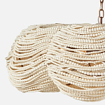 Круглая люстра волнистой формы с декором из круглых деревянных бусин White Wooden Beads Chandelier L варинант исполнения - 3 | Loft Concept в Москве