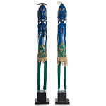 Комплект из 2-х деревянных статуэток Asmat Statuettes Blue Green варинант исполнения - 4 | Loft Concept в Москве