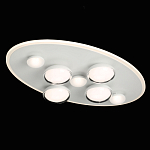 Потолочный светильник овальной формы белого цвета с 7-ю лампами Lunar Pebbles варинант исполнения - 2 | Loft Concept в Москве