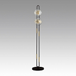 Торшер с 2-мя прозрачными стеклянными плафонами и золотистыми декоративными вставками Virelia варинант исполнения - 3 | Loft Concept в Москве