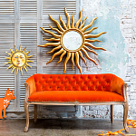 Зеркало-солнце круглое с золотыми с лучами Rays of Peace варинант исполнения - 2 | Loft Concept в Москве