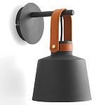 Черное матовое бра с декором под кожу Chestery варинант исполнения - 1 | Loft Concept в Москве