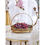 Блюдо круглое с ручкой и голубым фарфоровым дном с цветочным рисунком Blue Garden варинант исполнения - 4 | Loft Concept в Москве