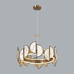 Люстра круглая с полукруглыми плафонами из искусственного алебастра в бронзовой оправе Marbella варинант исполнения - 7 | Loft Concept в Москве