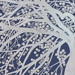 Обои ручная роспись в стиле Арт-деко Windswept Blossom Special Colourway on Dark Blue dyed silk варинант исполнения - 2 | Loft Concept в Москве