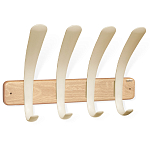 Вешалка настенная с 4-мя бежевыми крючками из пластика Curves Hangers варинант исполнения - 1 | Loft Concept в Москве