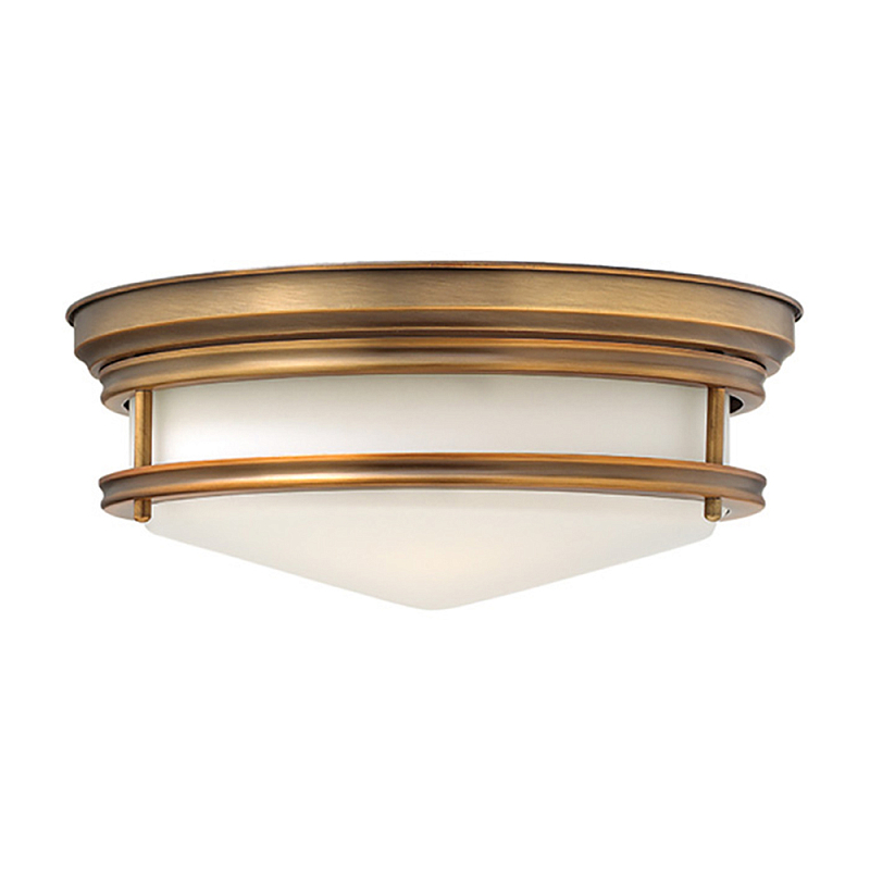 Потолочный светильник с белым матовым стеклянным плафоном в форме перевернутого конуса Hinkley Белый Бронза Хром в Москве | Loft Concept 