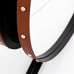 Зеркало овальное в металлической раме с кожаной отделкой Loft in Reflection варинант исполнения - 3 | Loft Concept в Москве