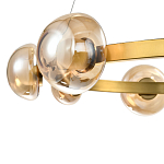 Люстра подвесная светодиодная с 9-ю круглыми плафонами коньячного цвета Iona Chandelier Brass  варинант исполнения - 2 | Loft Concept в Москве