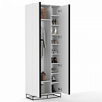 Двухдверный шкаф белого цвета Strict Lines варинант исполнения - 3 | Loft Concept в Москве