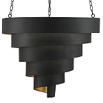 Подвесной светильник в форме спирали черный с золотой внутренней отделкой Warm Glow варинант исполнения - 2 | Loft Concept в Москве