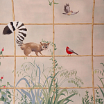 Обои ручная роспись Trellised Menagerie Standard colourway on scenic paper варинант исполнения - 1 | Loft Concept в Москве