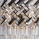 Люстра многоярусная с переплетенными металлическими элементами черного и золотого цвета и прозрачными хрустальными подвесками Empire Chandelier Crystal варинант исполнения - 6 | Loft Concept в Москве