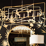 Люстра золотая из пересекающихся прямоугольных элементов Thin Intersecting Rectangles варинант исполнения - 4 | Loft Concept в Москве