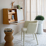 Приставной стол с отделкой из джута Juti D30 см варинант исполнения - 8 | Loft Concept в Москве