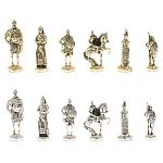 Шахматы в ларце из натуральных камней Долерит Малахит Мрамор Decorative Thematic Chess Русь варинант исполнения - 8 | Loft Concept в Москве