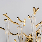 Бра золотого цвета с разветвленными ветвями и длинными прозрачными подвесками в форме стеклянных сосулек Droplet Chandelier варинант исполнения - 5 | Loft Concept в Москве