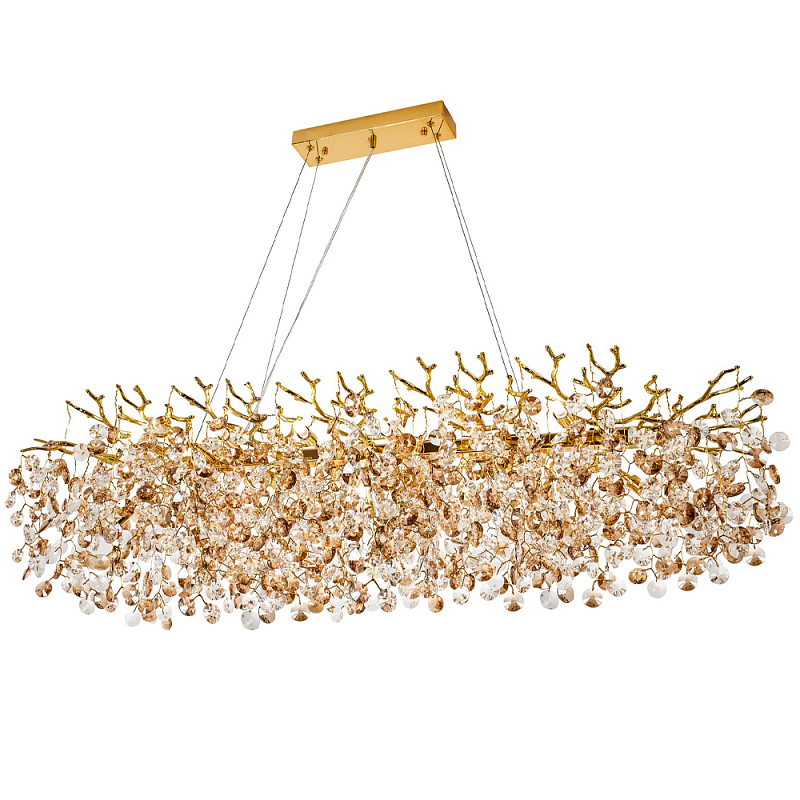      Fairytree Gold Crystal Linear Chandelier 14      | Loft Concept 