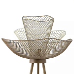 Торшер с трехъярусным плафоном из металлической сетки Light Floor Lamp Made of Metal Mesh варинант исполнения - 2 | Loft Concept в Москве