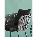 Стул мягкий с декором в виде плетеных лент на спинке и подлокотниках Semicircular Chair Decorated with Ribbons варинант исполнения - 3 | Loft Concept в Москве