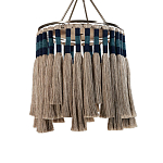 Люстра круглая плетеная с кисточками цвета серый дуб Boho Tassel Chandelier варинант исполнения - 1 | Loft Concept в Москве