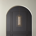 Люстра золотая с внутренним цилиндром из хрустальных бусин Romantic Lantern варинант исполнения - 3 | Loft Concept в Москве