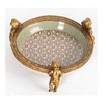 Чаша фарфоровая на бронзовых ножках в виде ангелов Porcelain Angels of Paradise варинант исполнения - 3 | Loft Concept в Москве