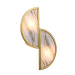 Бра с двумя полукруглыми плафонами из искусственного алебастра в бронзовой оправе Marbella варинант исполнения - 7 | Loft Concept в Москве