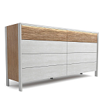 Комод 8 ящиков с подсветкой на рельефном фасаде Warm Industrial варинант исполнения - 2 | Loft Concept в Москве