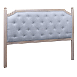 Изголовье кровати серое с мягкой обивкой из рогожки Emma Headboard варинант исполнения - 1 | Loft Concept в Москве