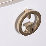 Тумбочка белая овальная с мраморной столешницей Thoroughbass варинант исполнения - 5 | Loft Concept в Москве