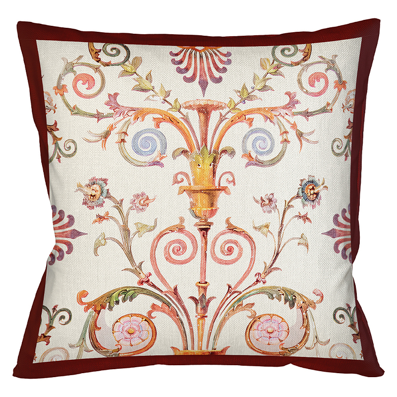       Raffael Floral Beige Red Cushion       | Loft Concept 