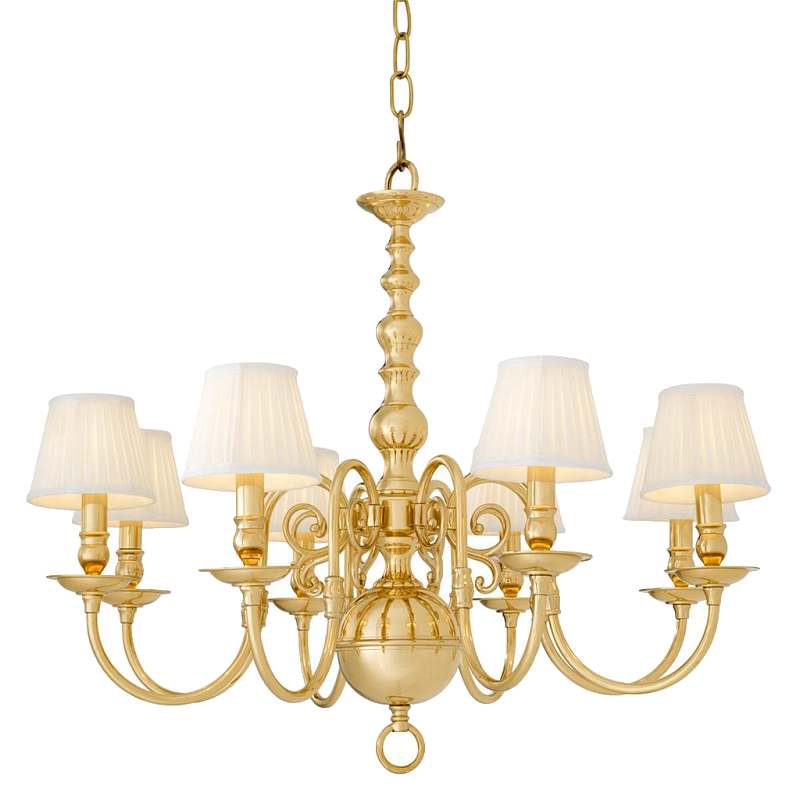 Люстра Eichholtz Chandelier Bourbon Brass Латунь Белый Черный в Москве | Loft Concept 