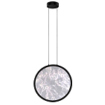 Светодиодный подвесной светильник круглой формы с металлической рамой черного цвета Marble Glow 47 варинант исполнения - 2 | Loft Concept в Москве