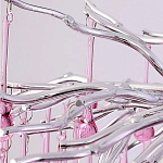 Люстра серебрянная с розовыми стеклянными подвесками в форме капель FAIRYTREE Light варинант исполнения - 6 | Loft Concept в Москве