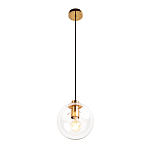 Подвесной светильник со стеклянным прозрачным плафоном в форме шара и золотыми металлическим акцентами 20 ClassiCon варинант исполнения - 2 | Loft Concept в Москве