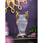 Ваза прозрачная с бронзовыми ручками в виде ангелов Eden Garden варинант исполнения - 2 | Loft Concept в Москве