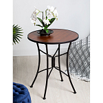 Столик приставной с круглой столешницей на металлическом черном основании Scenical Table варинант исполнения - 2 | Loft Concept в Москве